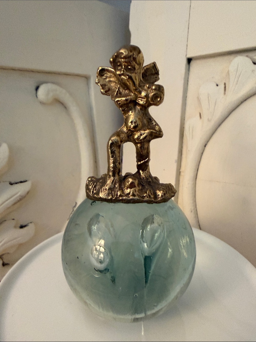 Gold Cherub Glass Sphere Decorative Accent - Home Accents